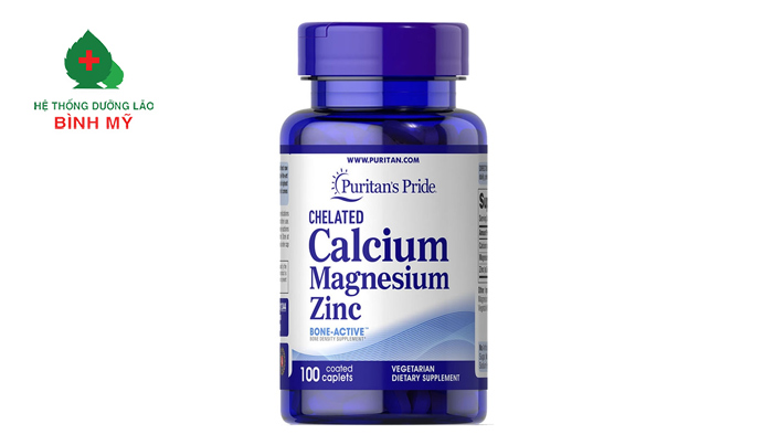 Thuốc bổ xương khớp cho người lớn tuổi của Mỹ Calcium Magnesium Zinc Puritan’s Pride